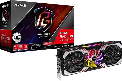 Відеокарта AMD Radeon RX 6800 XT 16GB ASRock Phantom Gaming D (RX6800XT PGD 16GO) Б/В