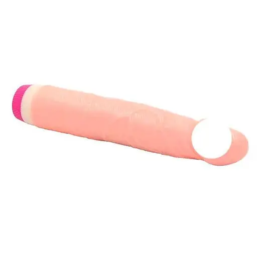 Гибкий вагинальный вибратор с реалистичными деталями для женщин бежевый - фото 2