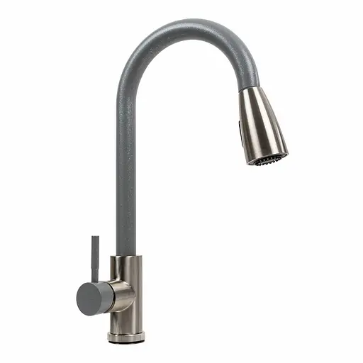 Смеситель для кухни с выдвижным изливом Platinum KT 8203 (8614) серый - фото 1