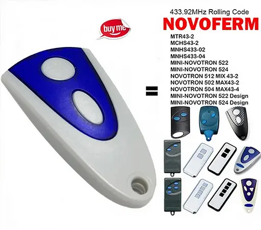 Пульт дистанційного керування брелок NOVOFERM NOVOTRON 502 MAX43-2, 504 MAX43-4 433,92 МГц - фото 3