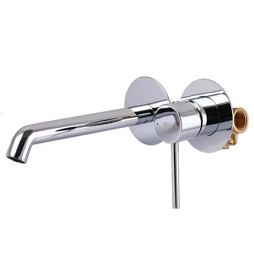 Змішувач для умивальника TOPAZ LOFT TLF 32235-H39-C вбудований у стіну латунний для ванної кімнати стильний і надійний - фото 2