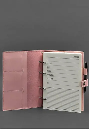 Шкіряний блокнот з датованим блоком (Софт-бук) 9.1 рожевий - фото 3