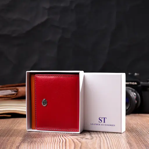 Кожаный женский кошелек ST Leather 10х9.5х1.5 см acs0028418 - фото 8