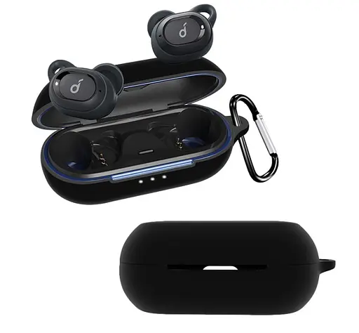 Чохол-накладка DK Silicone Candy Friendly з карабіном Anker SoundCore Liberty Neo (black) - фото 2