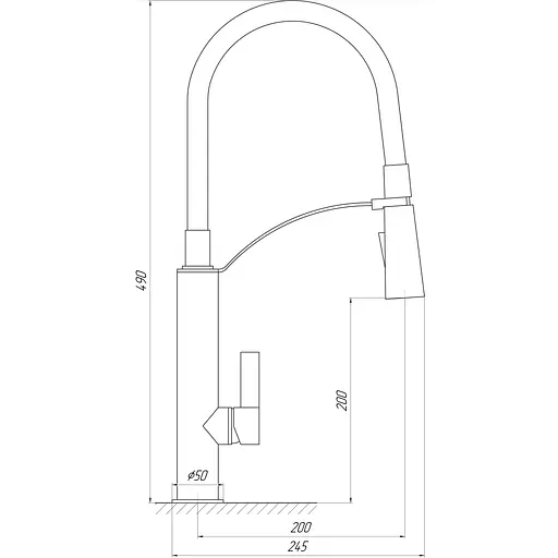 Змішувач для кухні TOPAZ SARDINIA TS 8817-H23-B-S - фото 4