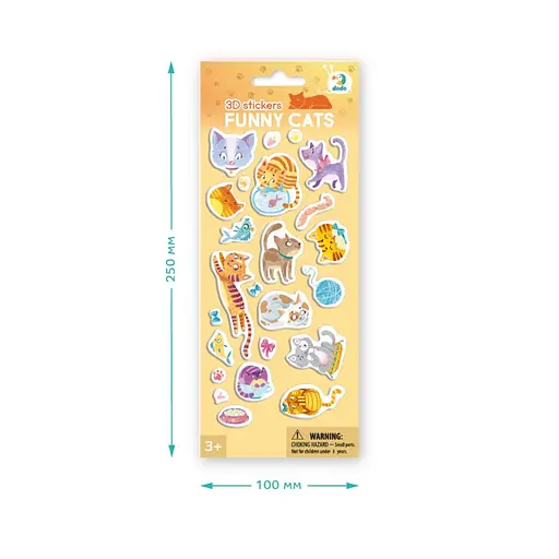 Набор 3D-наклеек "Забавные котики" DoDo 300845 - фото 2