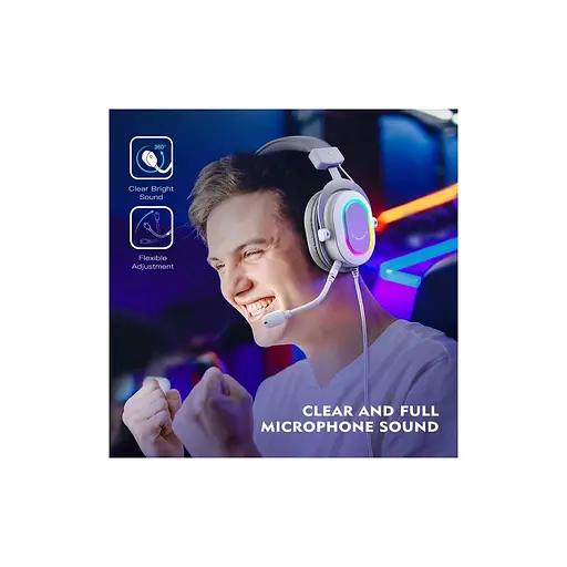 Навушники Fifine H6 RGB 7.1 White (H6W) - фото 4