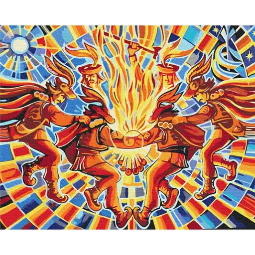 Набір для розпису по номерах Танок «Аркан» ©Олег Лобурак, 40x50 см, BS53314