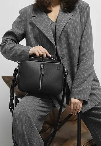 Жіноча шкіряна сумка Avenue Чорний краст - фото 2