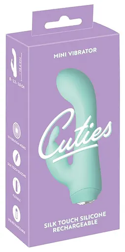 Вібратор-кролик Cuties Mini 13.6 см бірюзовий - фото 11