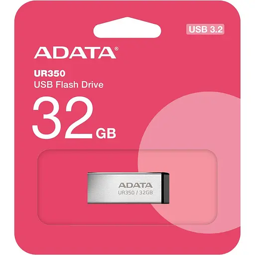 Флеш-накопичувач Adata Flash 32Gb USB 3.2 UR 350 Silver/Black (UR350-32G-RSR/BK) - фото 4