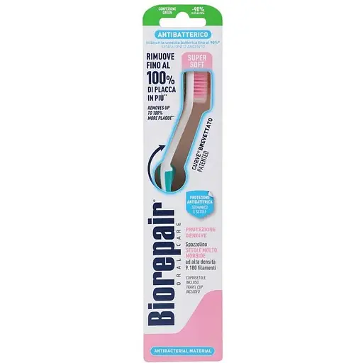 Зубная щетка Biorepair Совершенная чистка Soft для чувствительных зубов мягкая голубая