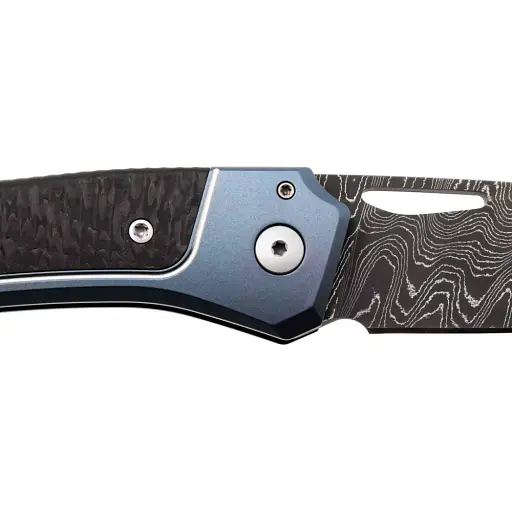 Нож Lionsteel Twain Damascus Titanium Carbon Fiber Blue - фото 4
