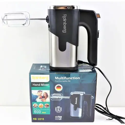 Міксер кухонний ручний Rainberg RB-2215 5 режимів 600 Вт з насадками для замішування крутого тіста Чорний - фото 5