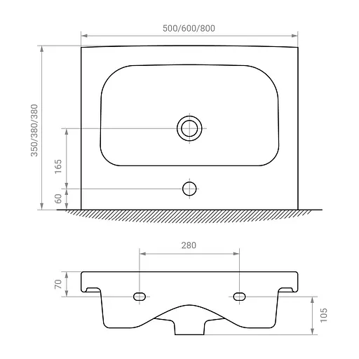 Тумба для підлоги RJ Flora-B з умивальником Moduo K116-011 60 см Білий RJFU039-0160WHSET(RJFU039-0160WH+K116-011) Білий - фото 3