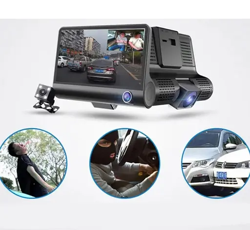 Автомобильный видеорегистратор C9 LCD 4'' WDR 1080P Full HD (3 камеры) - фото 2