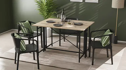 Стіл-книжка трансформер Оріон 3 Ferrum-decor 750x1150x880 Чорний метал ДСП Дуб Сан-Марино 16 мм (FRD-105082) - фото 10