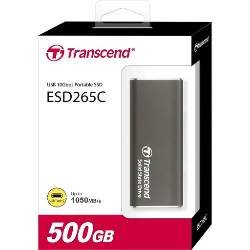 Накопичувач SSD Transcend SSD 500GB ESD265C Iron Gray (TS500GESD265C) (FFMSTR02143) - фото 2