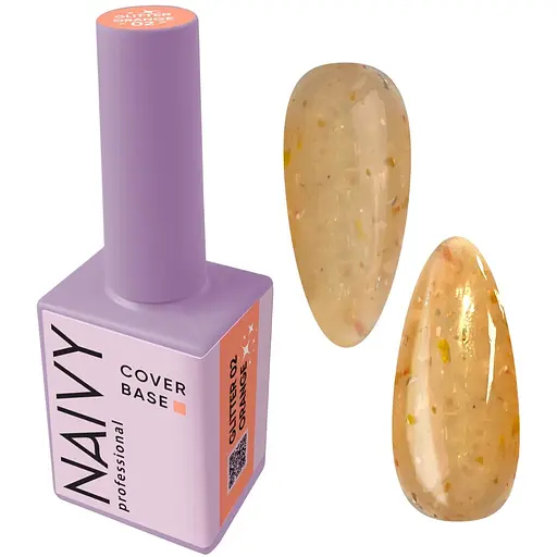 Базове покриття Naivy Professional Glitter №02 Orange 15 мл
