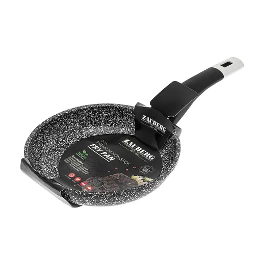 Сковорода алюминиевая Ø 18 см с покрытием под мрамор без крышки, Zauberg Черный 86976 - фото 1