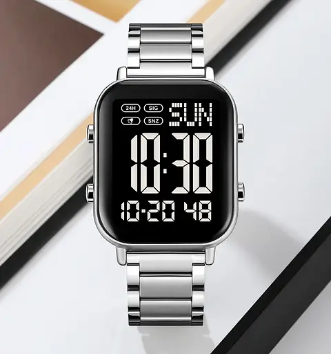 Чоловічий наручний годинник Skmei 2259 (Сріблястий з чорним) - фото 4