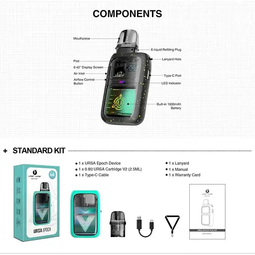 Под-система Lost Vape Epoch 25W Pod 1000mAh 2.5ml Kit Pulse Mix (17434) - фото 2