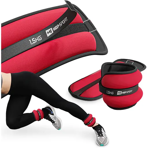 Обважнювачі для ніг та рук Hop-Sport HS-S003WB 2х1,5кг червоні - фото 3