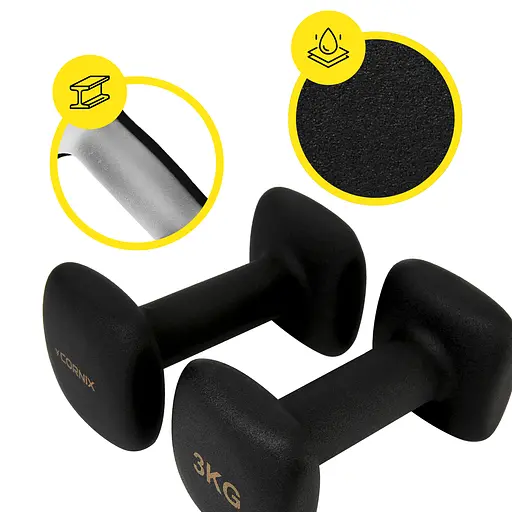 Гантелі вінілові Cornix Square 2 x 3 кг XR-0408 Black - фото 9