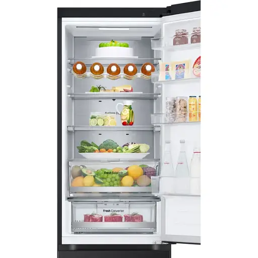 Холодильник LG с нижним морозильным отделением 203x60х68 холод.отд. 277 л мороз.отд. 110л 2дв. А++ NF инв. диспл. внеш. зона светильников Metal Fresh черный - фото 9