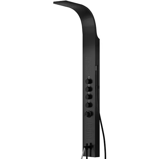 Душова панель Corsan Samsara black з виливом S003MBLW, Чорний матовий - фото 1