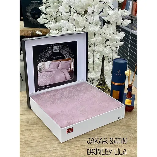 Комплект постільної білизни TAC Brinley Lilac Євро Різнобарвний 000230201 - фото 2