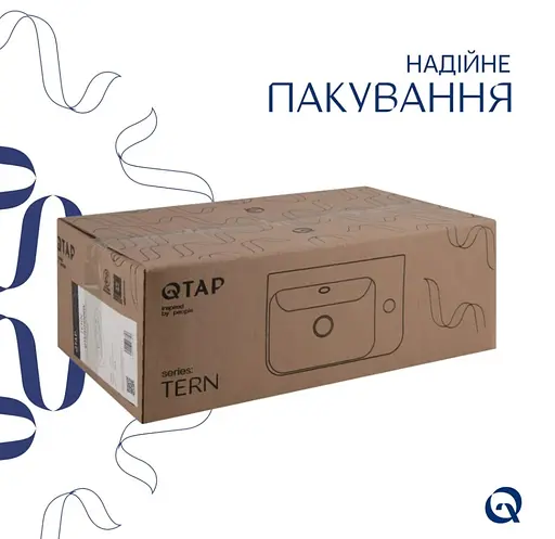 Раковина підвісна Qtap Tern 450х250х158 мм, White, права, прямокутна, без донного клапана QT1711H02LW - фото 5