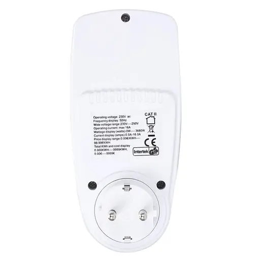 Розетка з лічильником електроенергії енергометрії ватметр побутової Intertek BE009 (100267) - фото 5