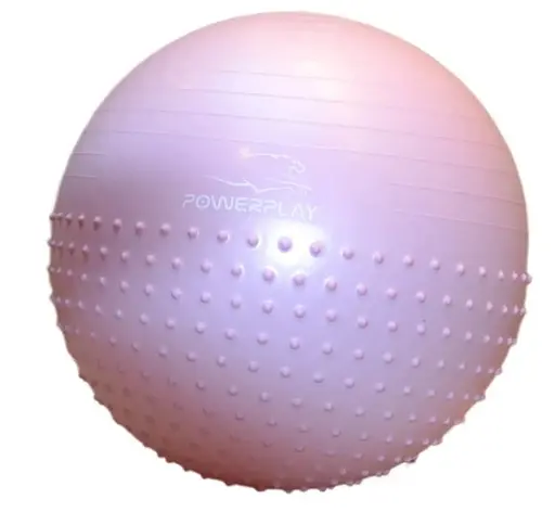 М'яч для фітнесу (фітбол) напівмасажний PowerPlay 4003 Ø65 cm Gymball Ліловий + помпа (PP_4003_65cm_Violet) - фото 4