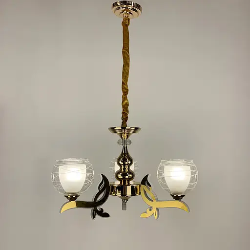 Люстра со светодиодным золотым корпусом и 3 двойных плафона Line.F 81181/3 GD - фото 2