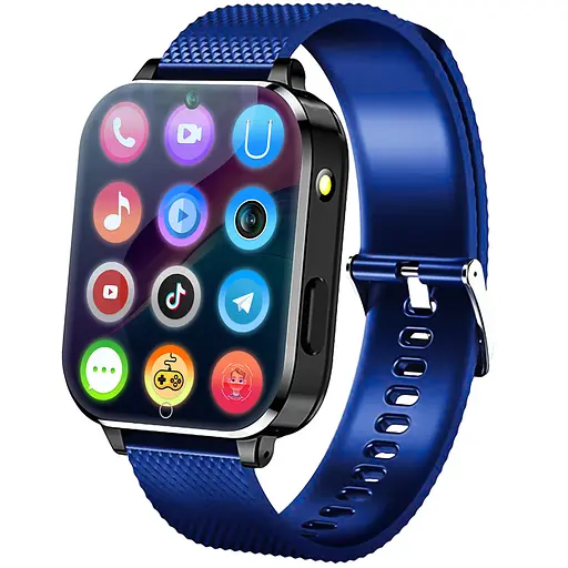 Смарт-часы JETIX DF100 Pro c 4G видеозвонком, виброзвонком и влагозащитой IP67 - Blue