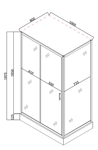 Душова кабіна з низьким піддоном Mixxus Hard SCT01-100x80x198-TR хром прозоре скло 5 мм MI6908, Універсальна, прозорий, хром - фото 7