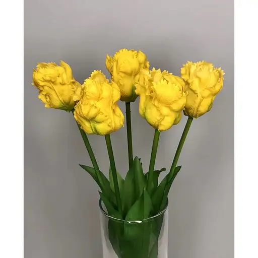 Тюльпани штучні Hvoya Real Touch латексні махрові 5 шт. жовті - фото 7