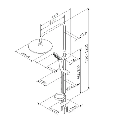 Душевая система AM.PM Like ShowerSpot без смесителя F0780000 - фото 9