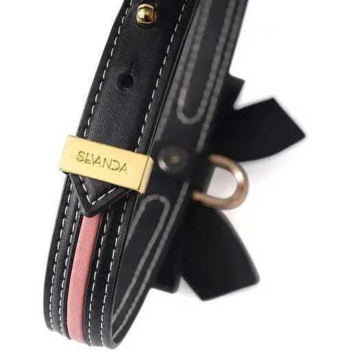 Поводок Lockink Sevanda Love Heart Butterfly LeaTher Collar Set - Black - фото 5