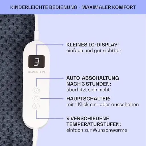 Електрична ковдра Klarstein Watson Deluxe XL 160 Вт (10045253) - фото 4