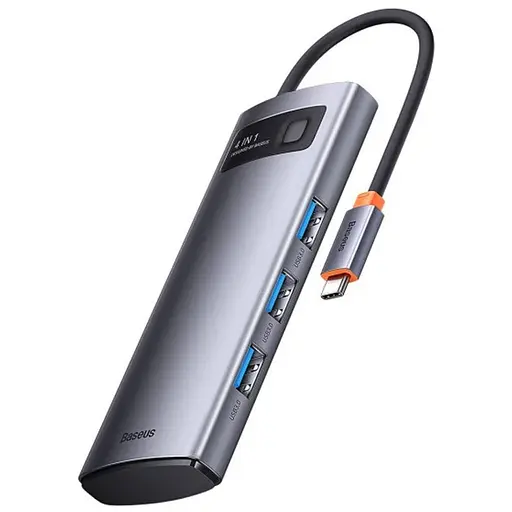 Хаб конвертер Baseus Metal Gleam Series 4-in-1 Multifunctional Type-C WKWG070113 - фото 4