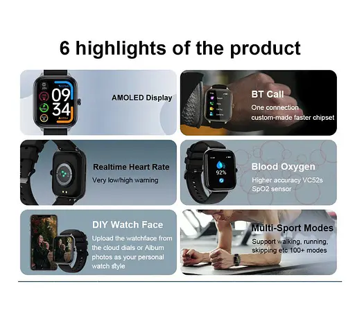 Смарт-часы Smart Watch iMiki ST-2 IP68 AMOLED Blue - фото 2