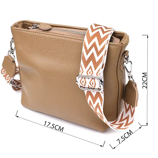 Женская кожаная сумка Vintage на плечо для повседневной носки 22х17.5х7.5 см sum0027580 - фото 3