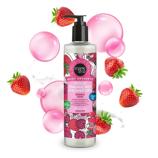 Гель для душа Bubble Gum для улучшения настроения Body Desserts Organic Shop 280 мл - фото 1