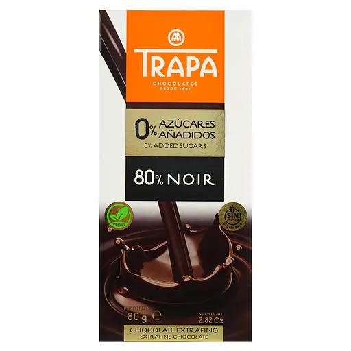 Шоколад черний Trapa без сахара 80 г