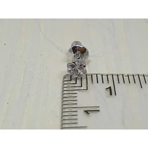 Срібна моносережка пуссета Dear з фианитом. 3149.1С - фото 3