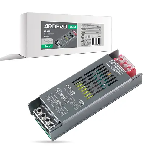 Блок живлення для LED стрічки Ardero LB008 24В 80Вт IP20 (80303) - фото 1