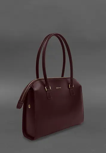 Жіноча шкіряна сумка Business бордовий Краст - фото 3