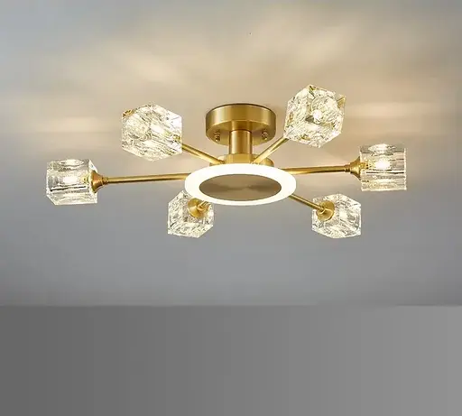 Світлодіодна люстра Нептун 8810-B (Золота) на 6+1 плафонів - фото 2